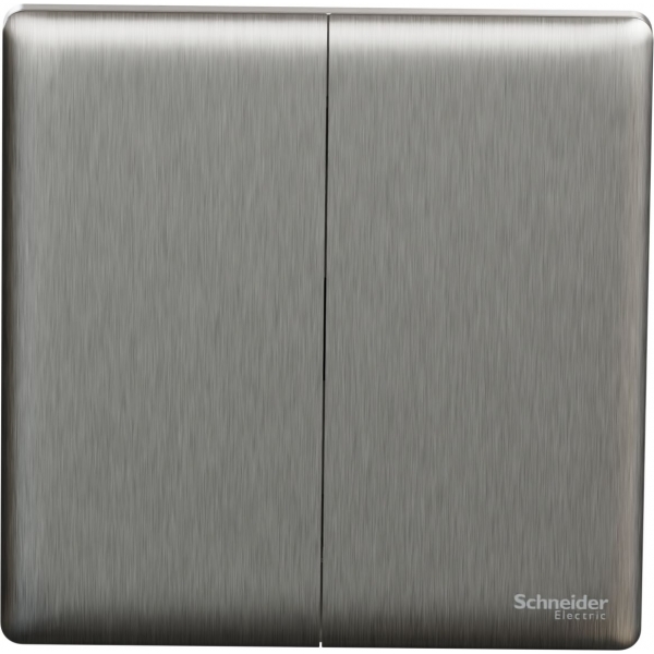 Schneider Electric UNICA X 16AX 雙位雙控開關掣 (炫星銀) | NUX32_2_SS